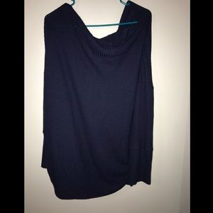 Off the shoulder sweater.